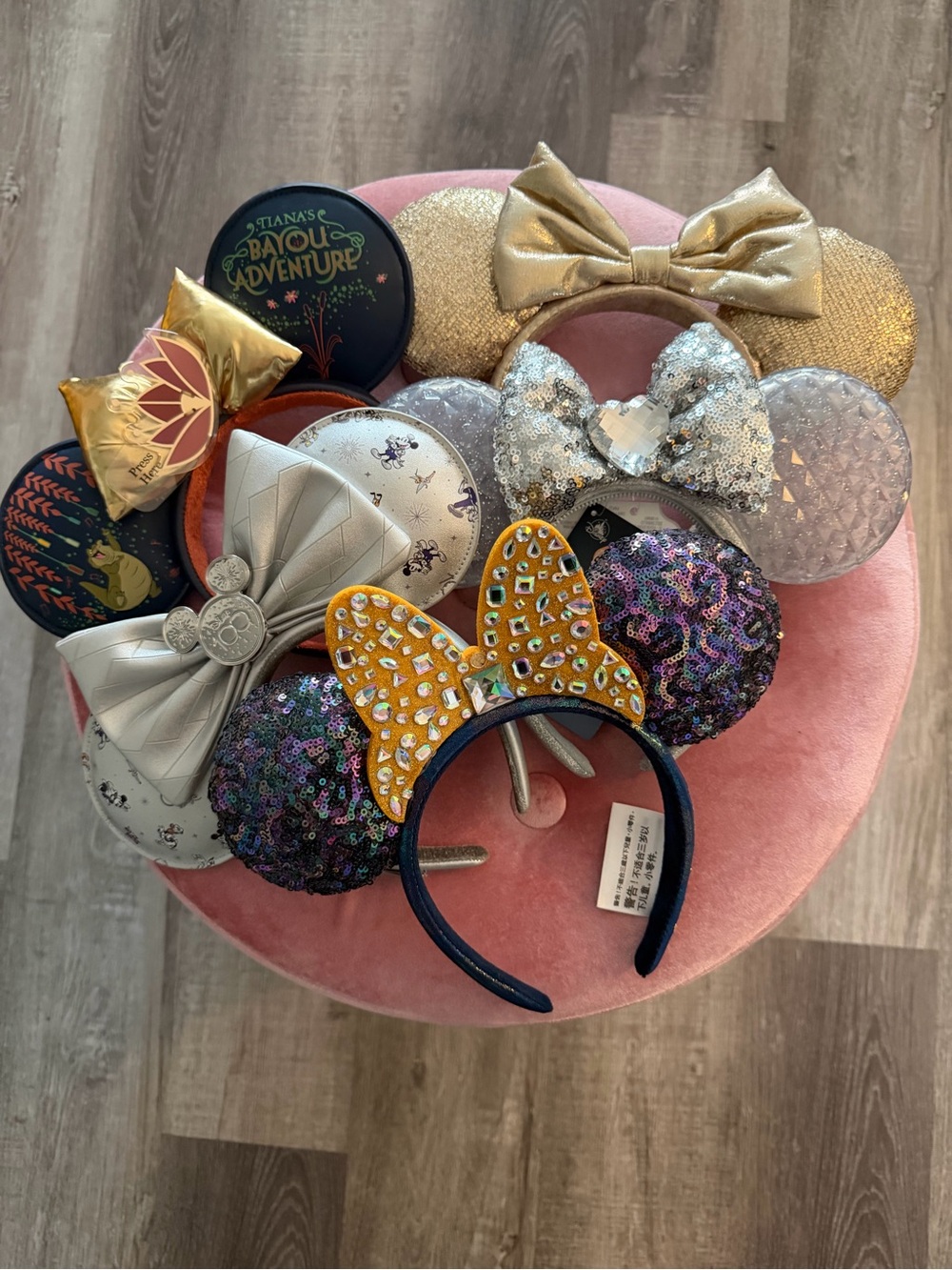 Lot of 5 Walt Disney World Minnie Ear Headbands with Sequin and Crystal Accents